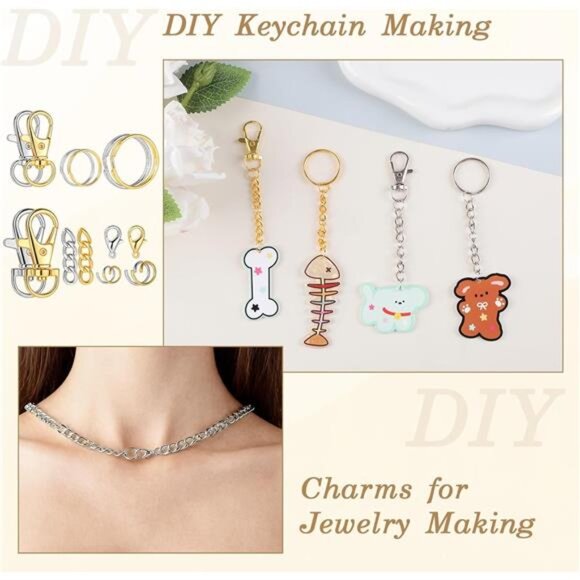 1130PCS Keychain Making Kit Jump Rings for Jewelry DIY Key chain - Picture 3 of 7